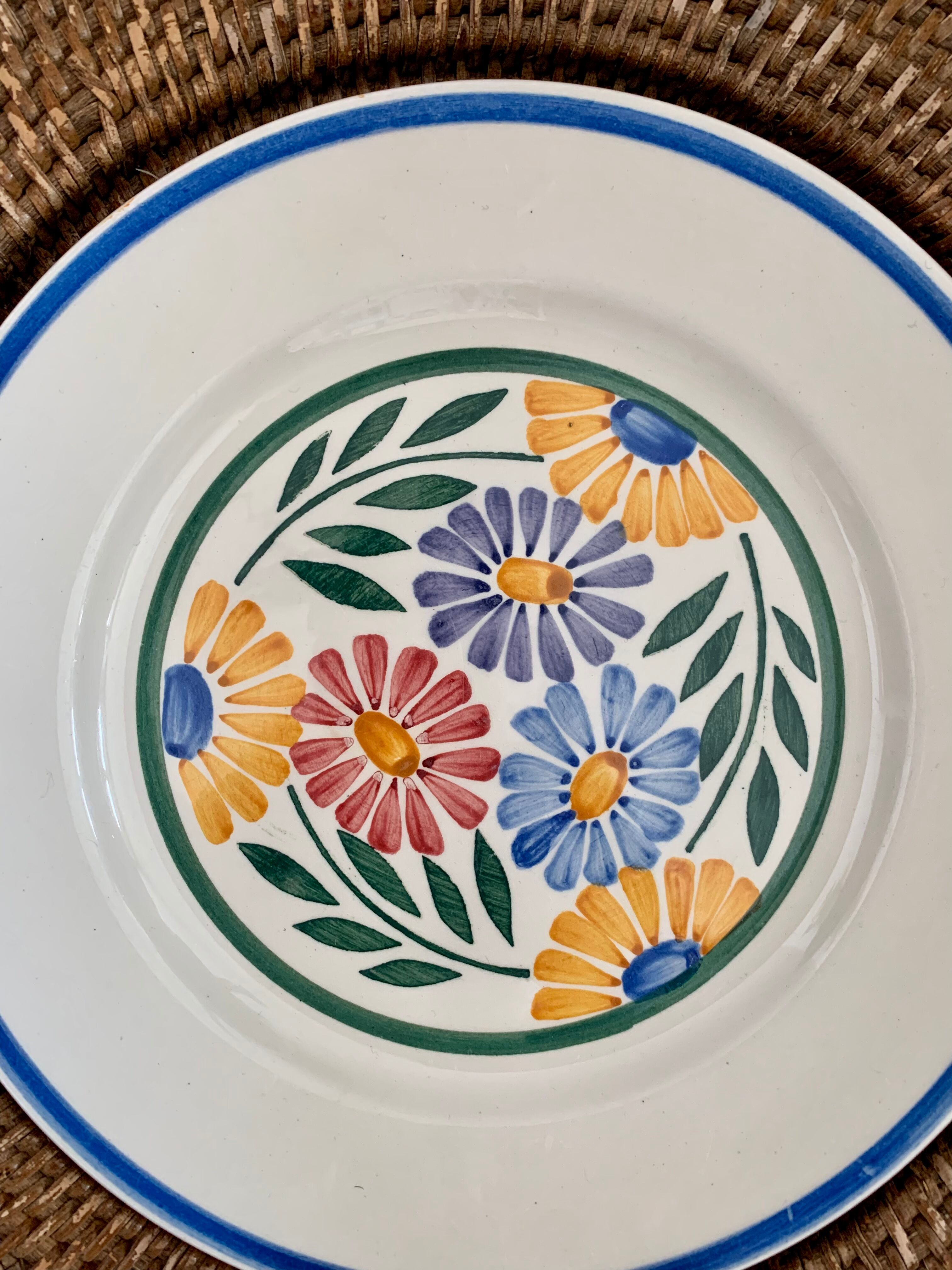 Josetti earthenware service with colorful flowers 1930