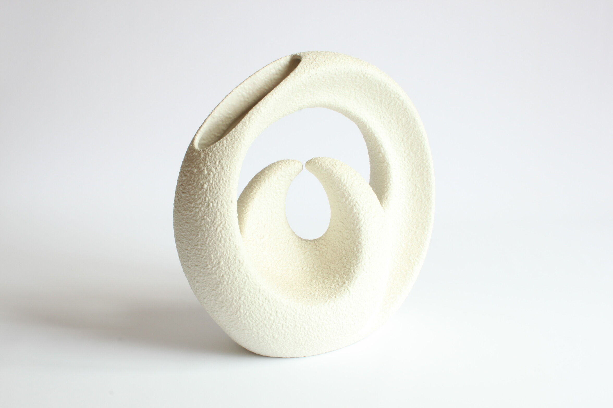 Vase cercles croisés de Roberto Rigon pour Bertoncello, Italie années 1970