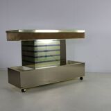 Seventies design bar cabinet by Harvey Guzzini for Stilglass Donati