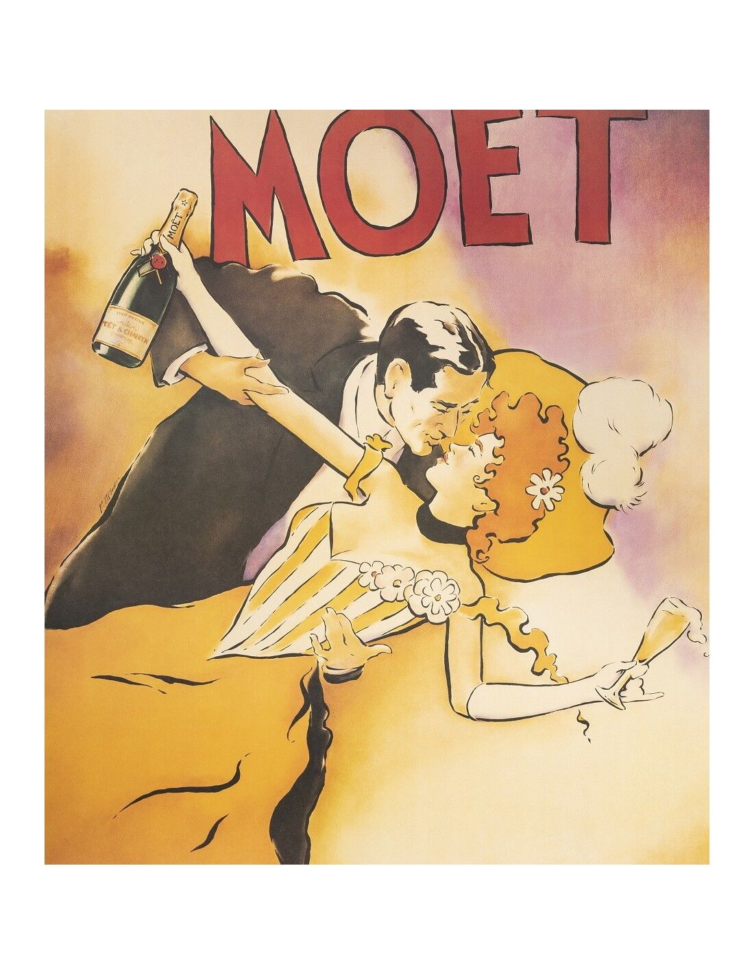 Poster couple moët champagne