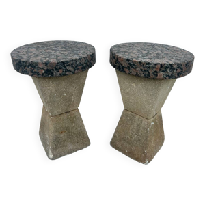 Paire de tables brutalistes