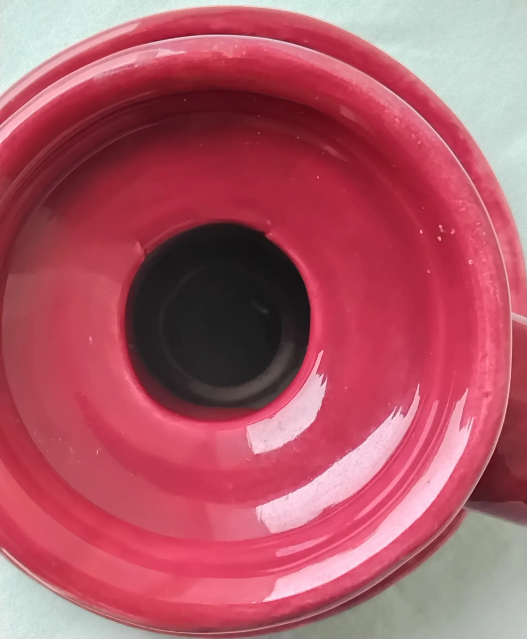 Burgundy ceramic candlestick