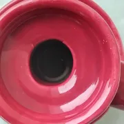 Burgundy ceramic candlestick