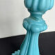 Pair of opaline candlesticks and its vase
