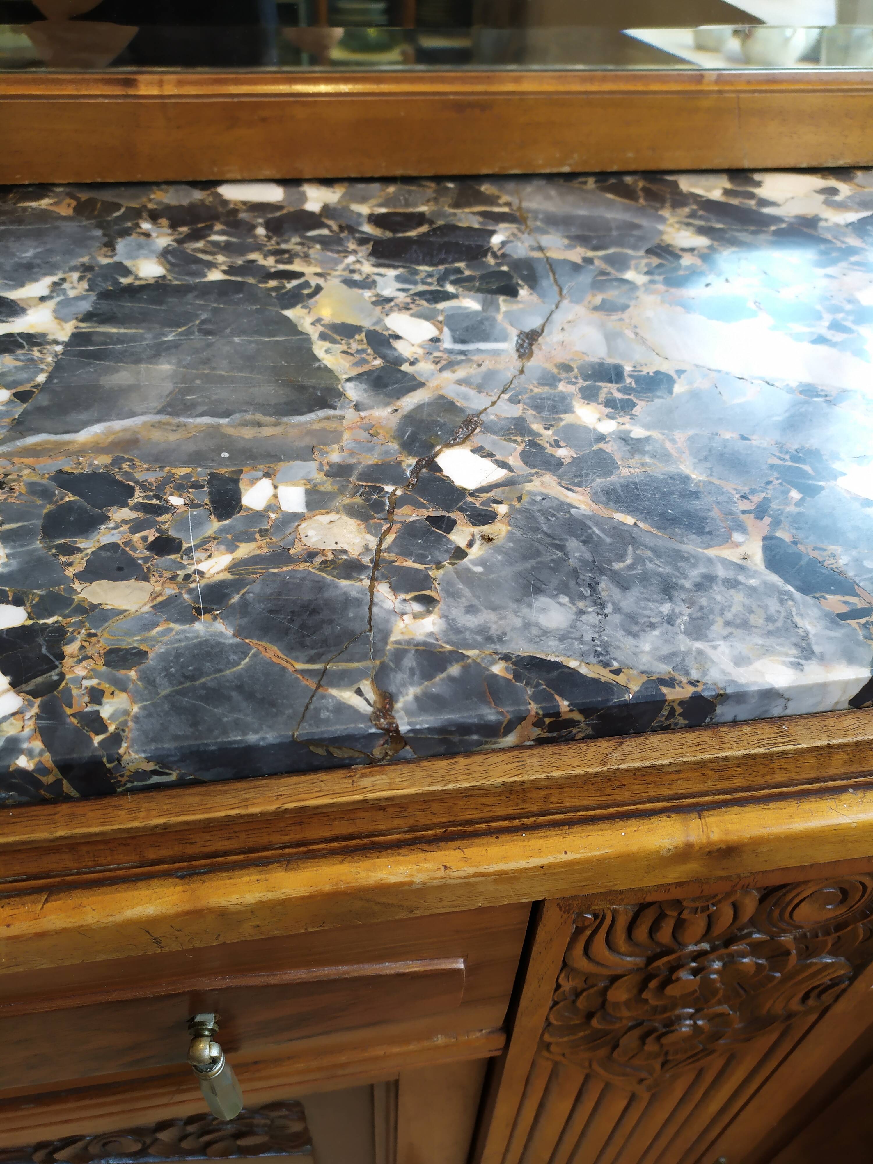 Art Deco sideboard on marble