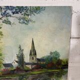 Breton landscape, oil on cardboard