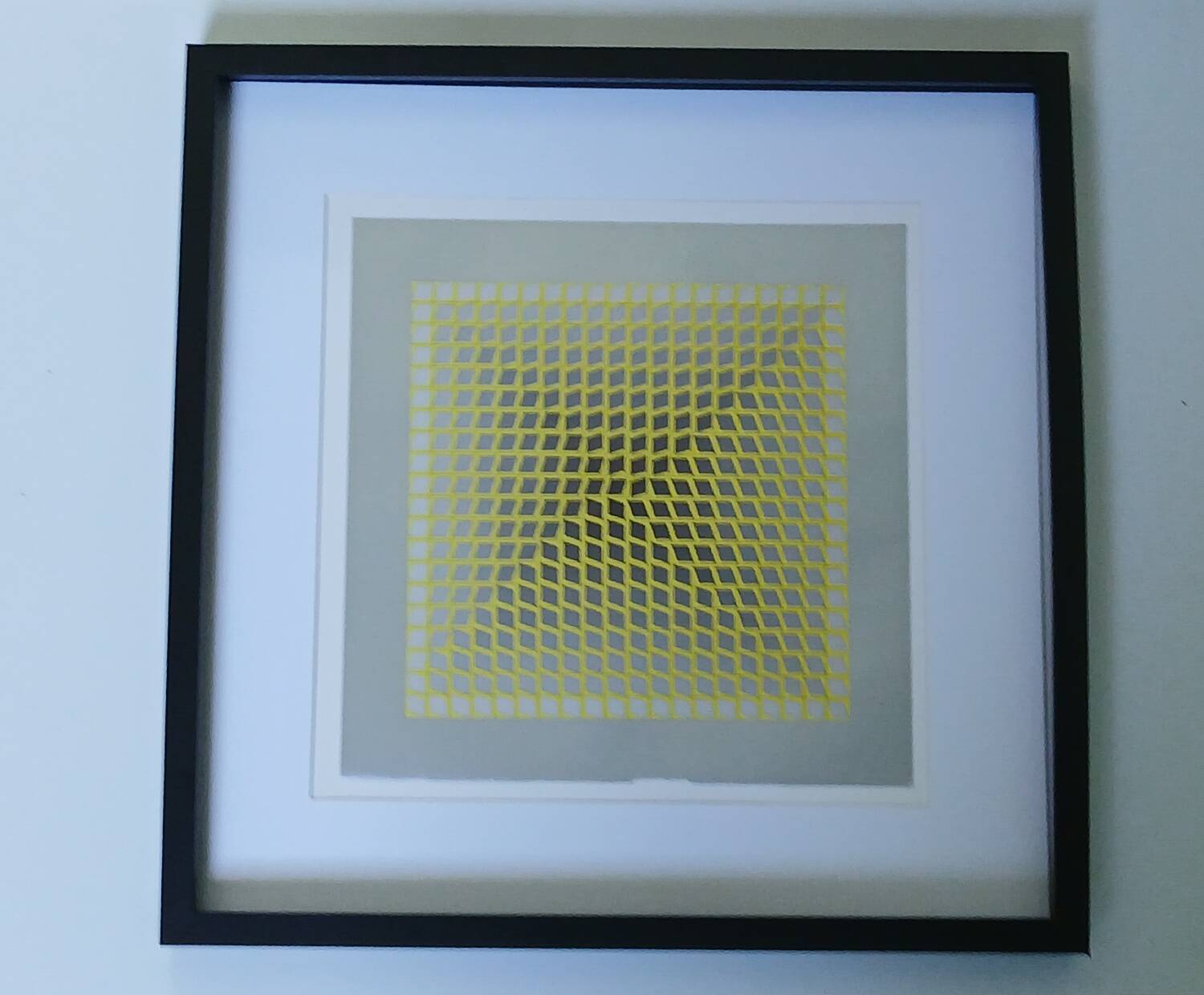 Tableau Vintage Art Optique - Victor Vasarely  CTA-102- Cadre 40x40cm