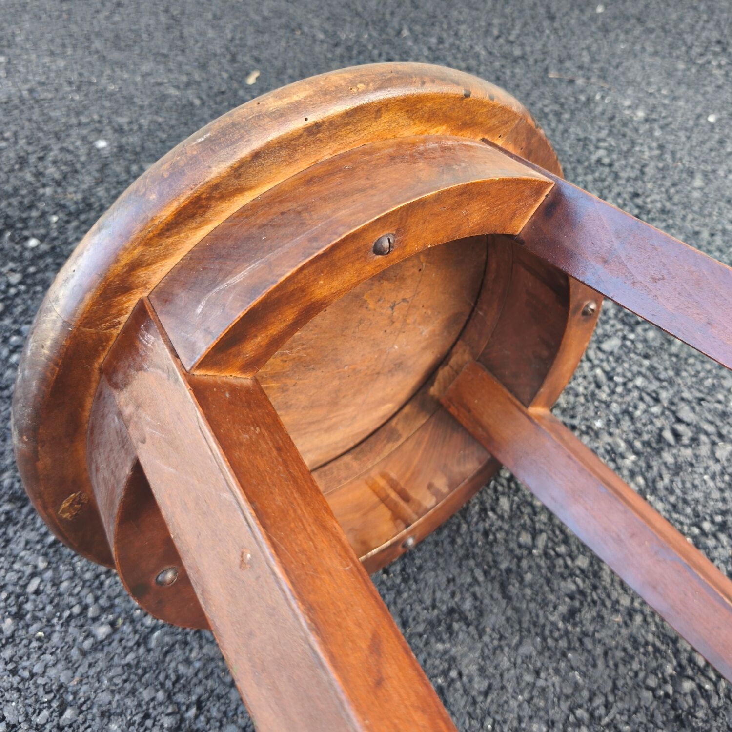 Tabouret haut en chêne massif, 1950