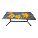 Vintage ceramic coffee table with chrome frame