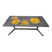 Vintage ceramic coffee table with chrome frame