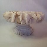 Old alabaster bird drinker centerpiece cup