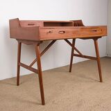 Danish teak desk, model 56, by Arne Wahl Iversen/Vinde Mobelfabrik.