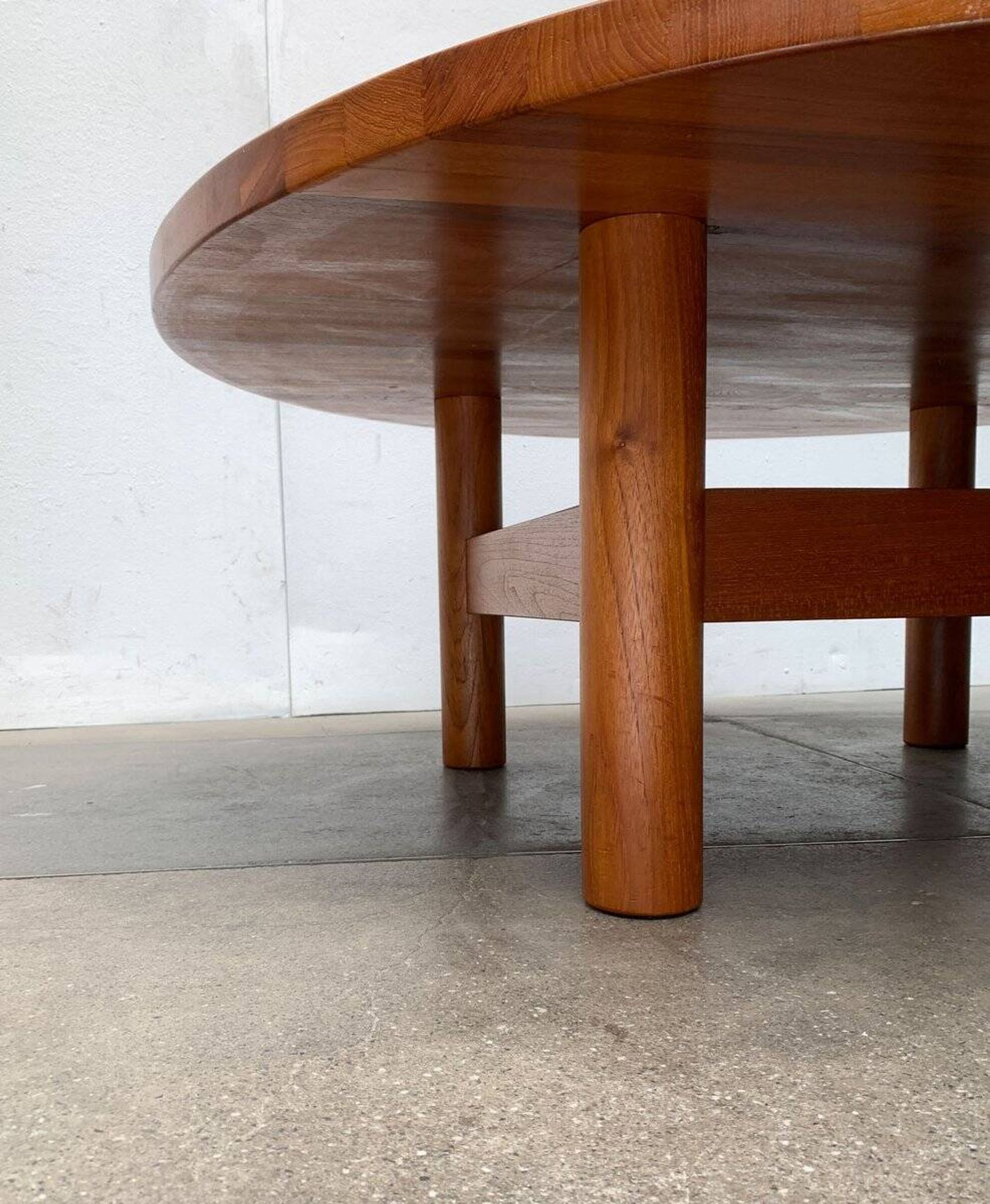 Large Danish brutalist coffee table in solid teak, 1960s.