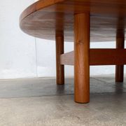 Large Danish brutalist coffee table in solid teak, 1960s.