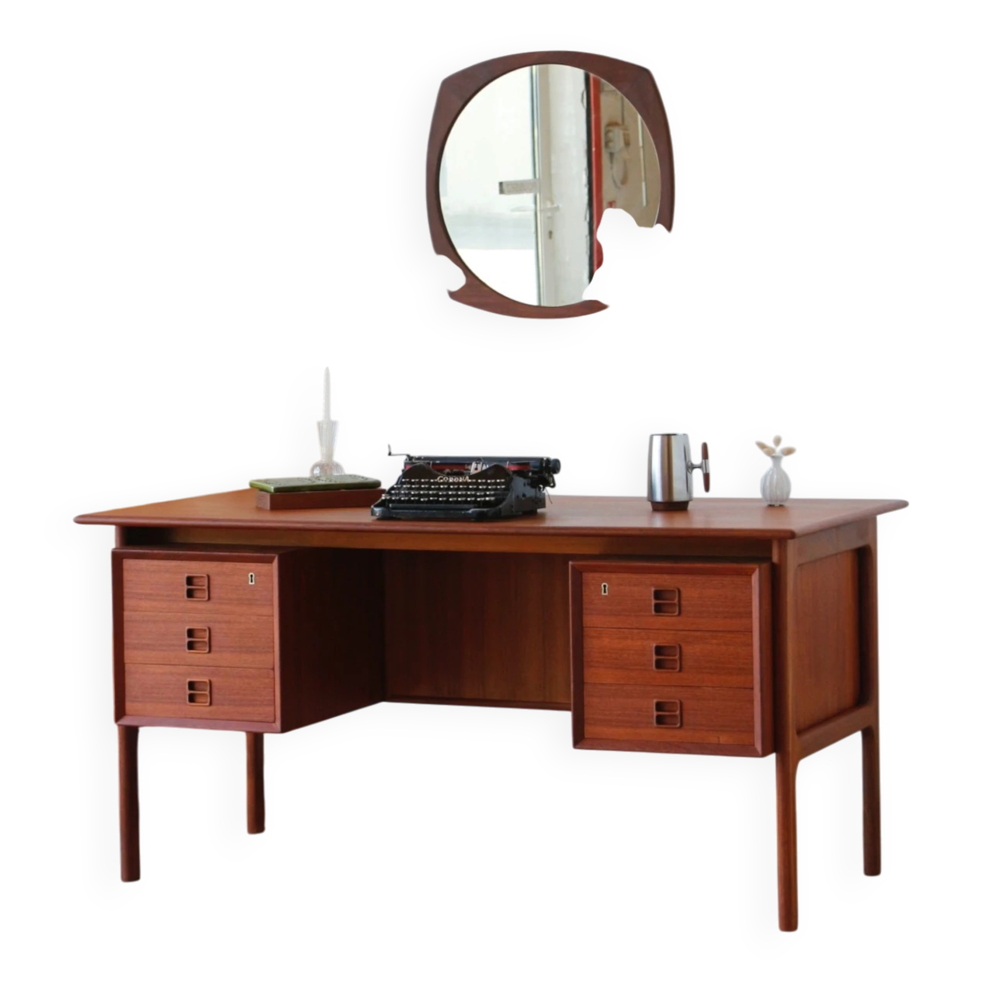 Danish desk from the 1960s by Erik Brouer – solid teak