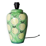 Green ceramic lamp with pop apples
