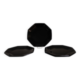6 black Arcoroc "Octime" dinner plates (set 2)