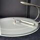 Cheese platter in glass and stainless steel 1970s