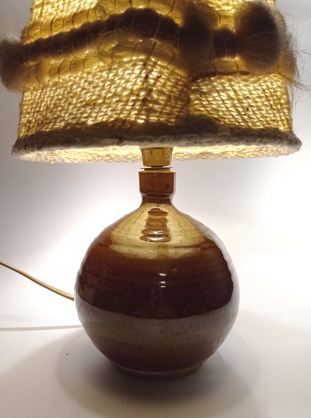 Pair of sandstone lamps - La Borne Circa 70