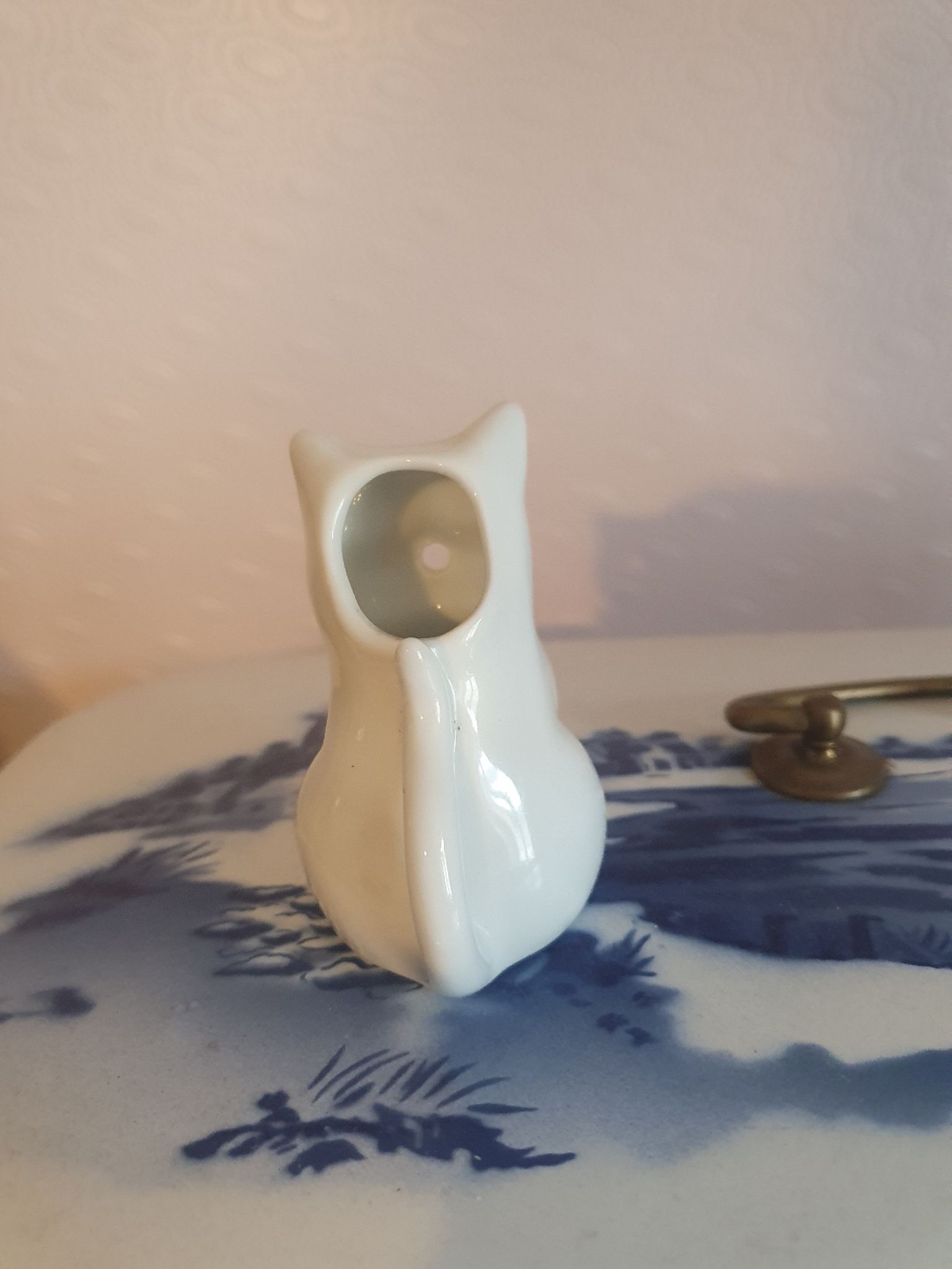 Small milk jug porcelain cream pot in the shape of a vintage cat