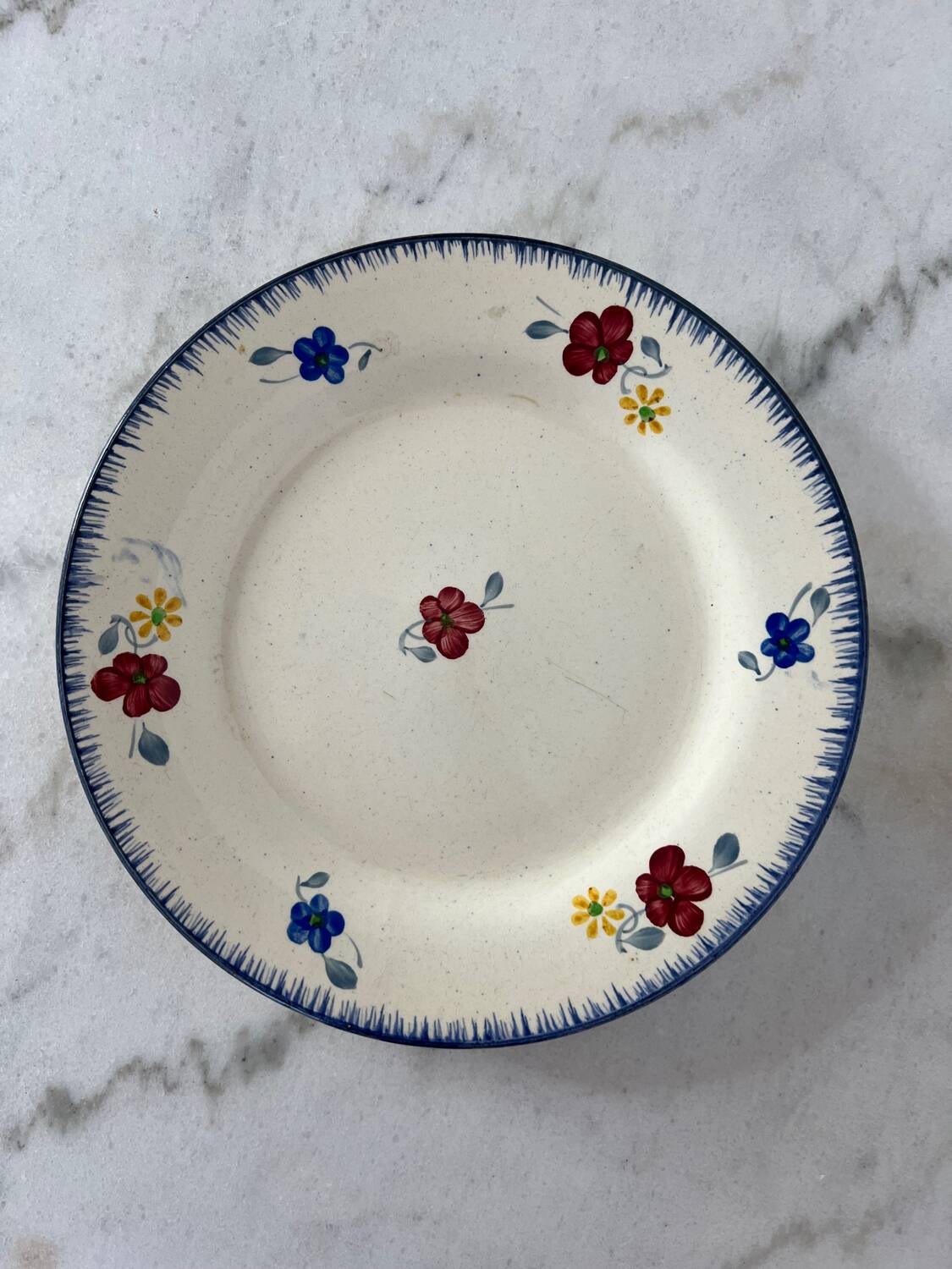 Mary-Lou Plate Hand Painted Digoin Sarreguemines France