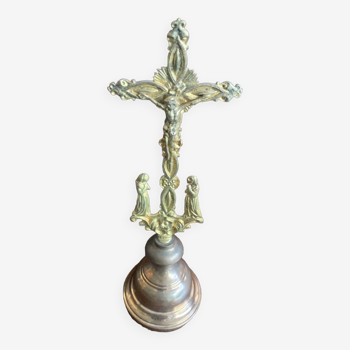 Crucifix en bronze et laiton