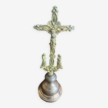 Crucifix in bronze and brass