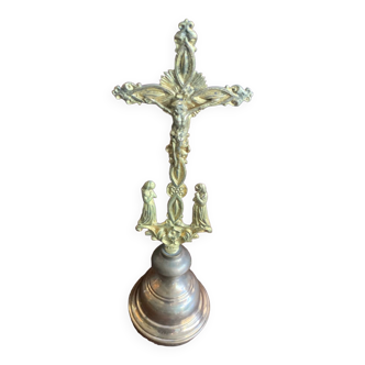 Crucifix en bronze et laiton