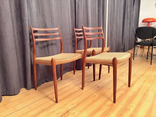 Chaises modèle 78, conçues par Neils O. Möller pour JL Møllers Møbelfabrik, années 1960