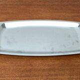 Danish stainless steel and teak plateau from the mid-century of Lundtofte, Denmark, 1960s.