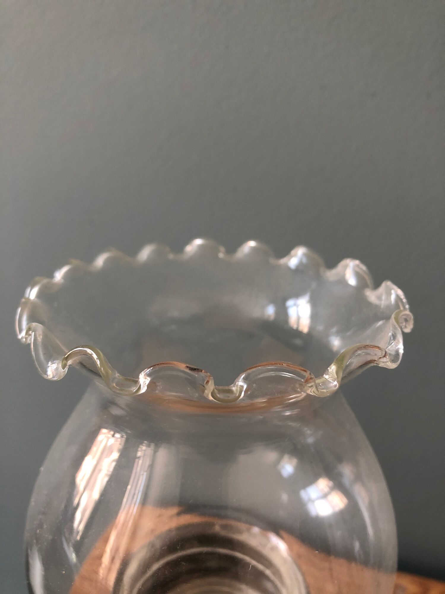 Pair of photophores candlesticks in tin and glass
