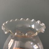Pair of photophores candlesticks in tin and glass