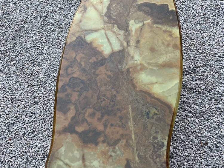 Marble and brass coffee table