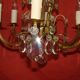 lustre à pampilles type cage à 6 bras de lumière époque début 20 ème