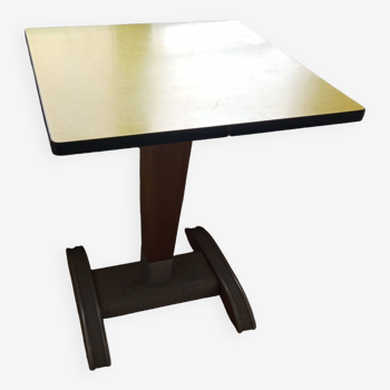 Table de bar formica carrée  jaune citron / poussin  - Berc Antoine