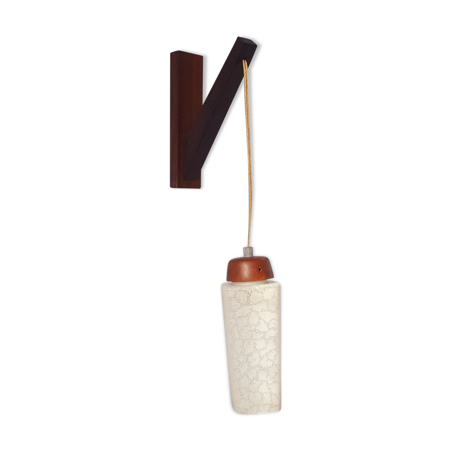 Wooden applique with 60s glass blind