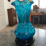 Blue crystal vase Georges Sand nineteenth century
