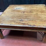Table basse carré en bois de teck massif 1m x 1m