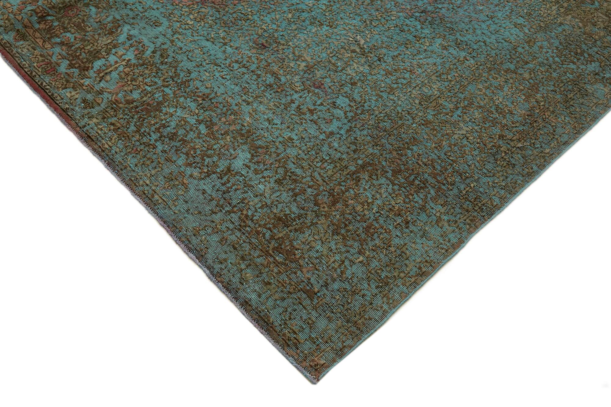 Handmade Oriental Decorative 1980s 243 cm x 350 cm Turquoise Wool Carpet