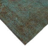 Handmade Oriental Decorative 1980s 243 cm x 350 cm Turquoise Wool Carpet