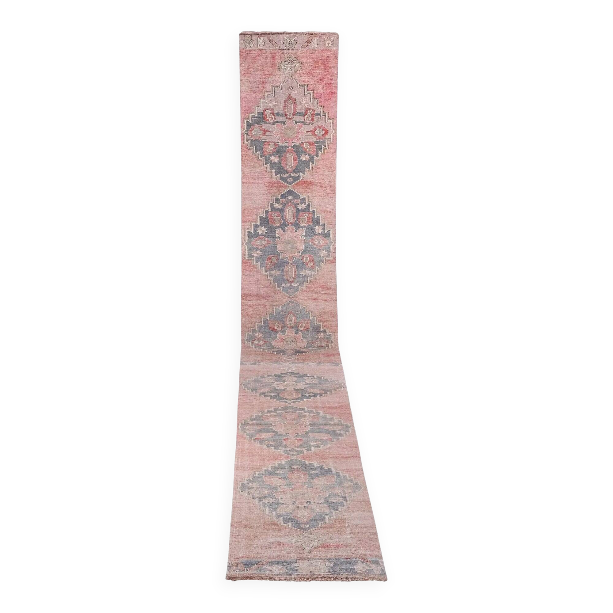 Vintage Turkish hallway rug 95x745 cm