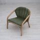 1970s, pair of Scandinavian lounge chairs, furniture velour and rattan