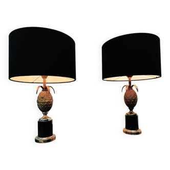Set of 2 Vintage pineapple Lamps