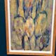 Large Swedish Oil on Panel – "Green Composition" – Signed – Vintage and Recently Framed – 77 × 41 cm (30.3 in × 16.1 in)
