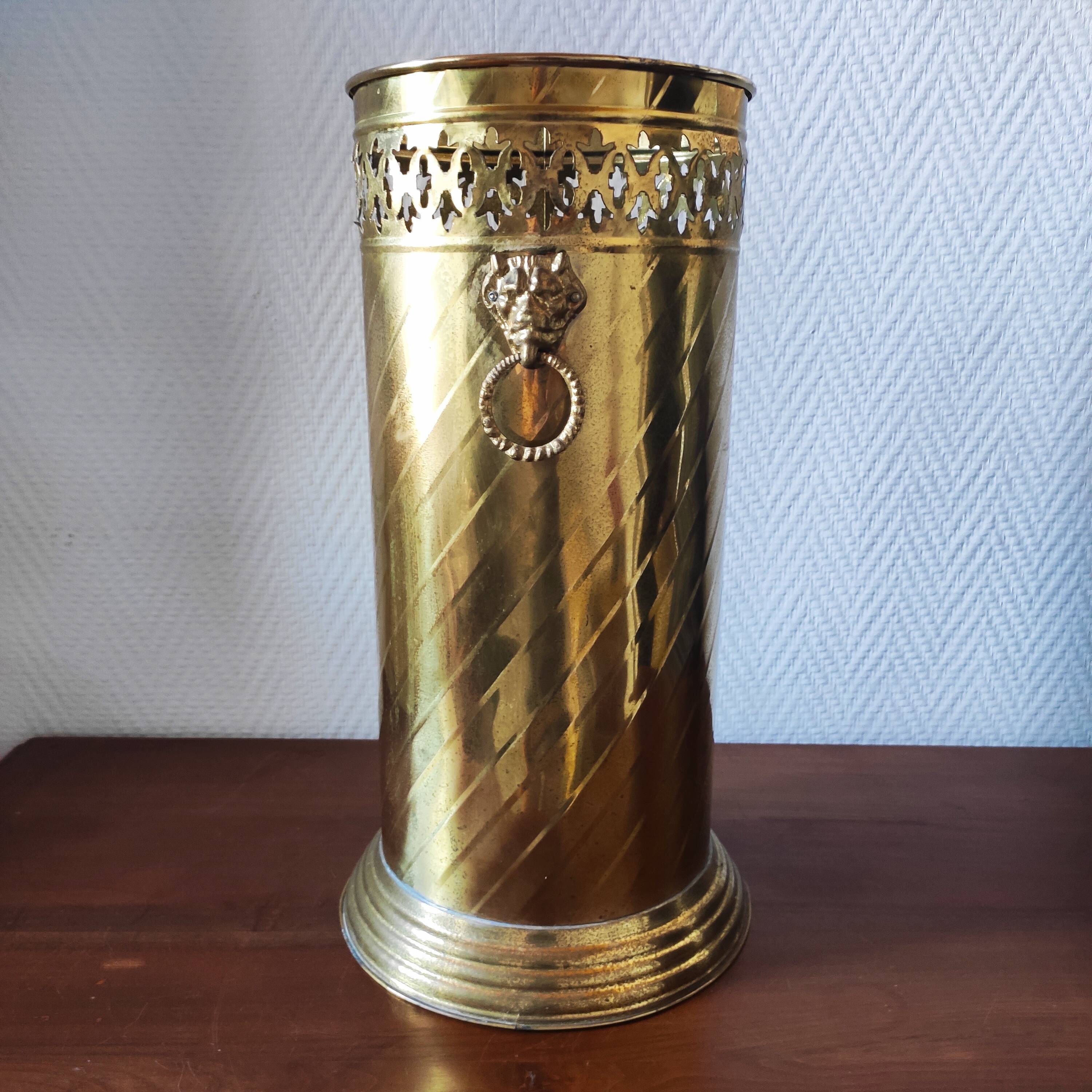 Vintage gold umbrella stand