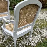 Set of 4 cane armchairs