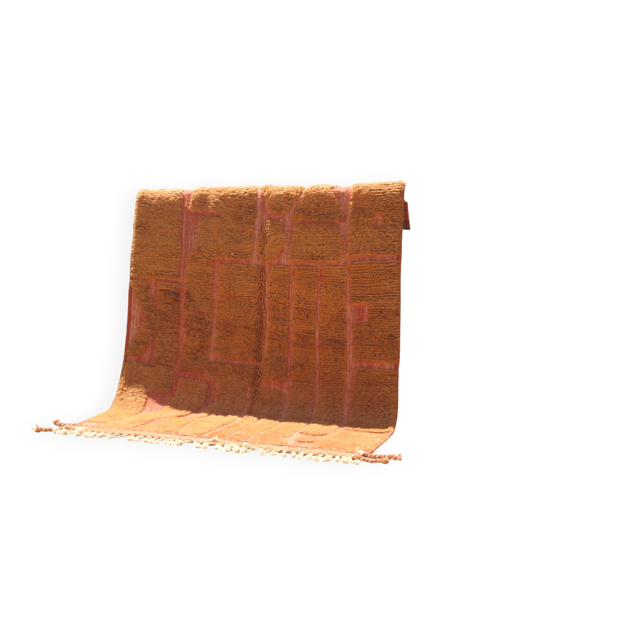 Handwoven Beni Ouarain rug 255×155cm – Terracotta & Clay - AZ821