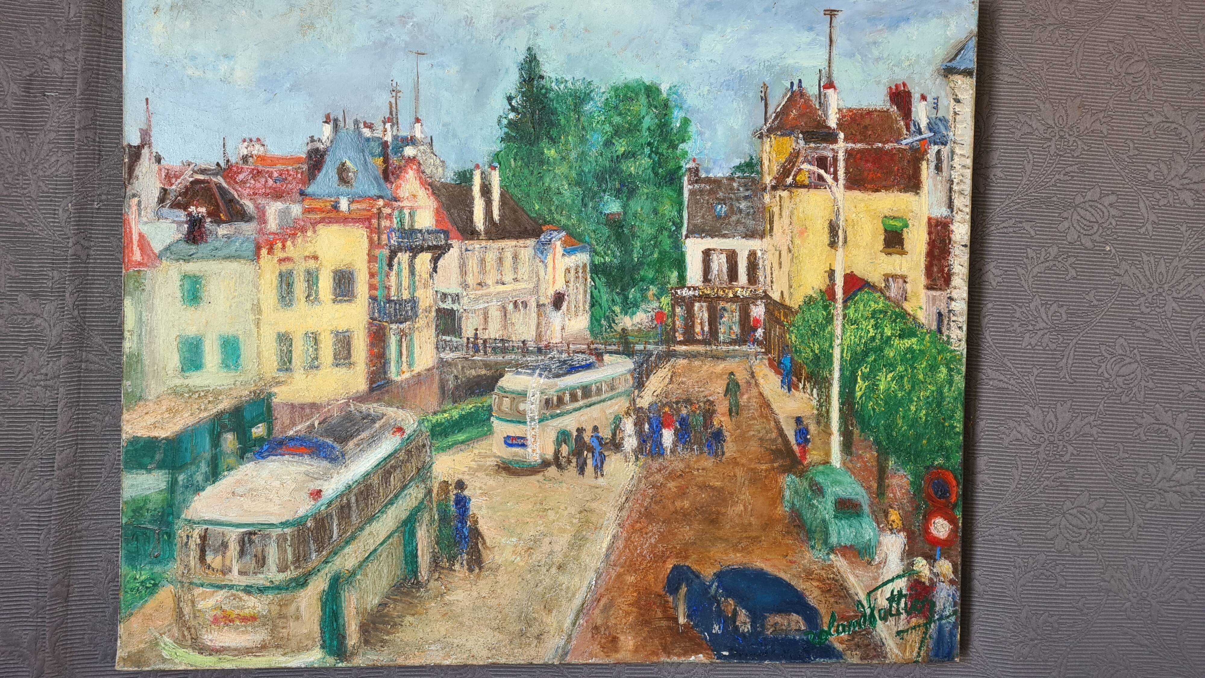 Vintage table of the 50s buses