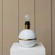 White Ceramic Table Lamp with Gold Band, Italy 1980s – Hollywood Regency Vintage