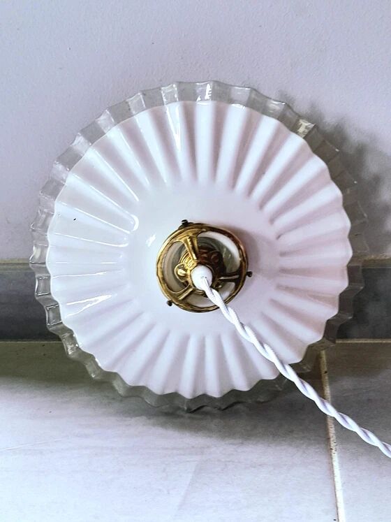 Suspension in pleated opaline 1950